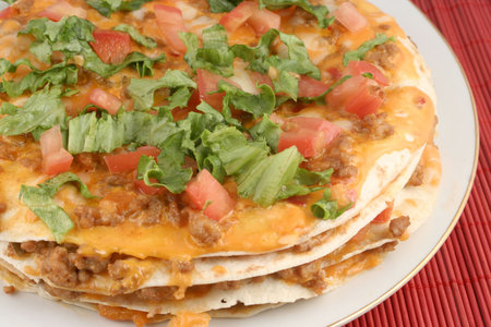 4 layer soft taco Mexican pizza