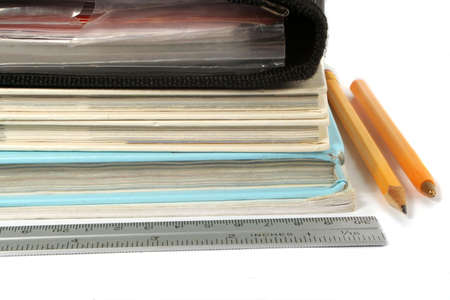 school binder, ruler, pen, and pencilの写真素材