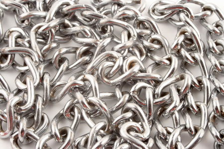 silver metal chain close up