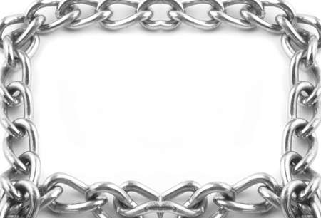 silver metal chain border or frameの写真素材