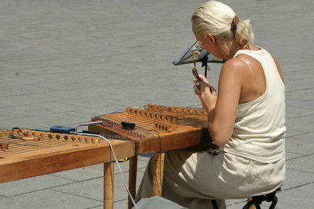 Spanish street musician in Barcelona, Spain