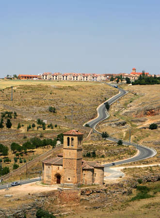 winding roads in Segovia, Spainの写真素材