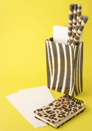 leoapard and animal print stationary (pencils and pad)