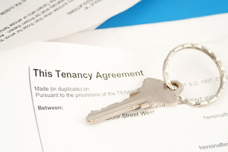 some paperwork concerning tenancy agreement with key