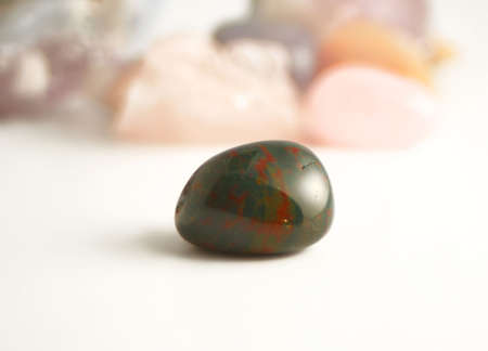 bloodstone  (silicon dioxide) the crystal of detoxifying and purifying in new age healingの写真素材