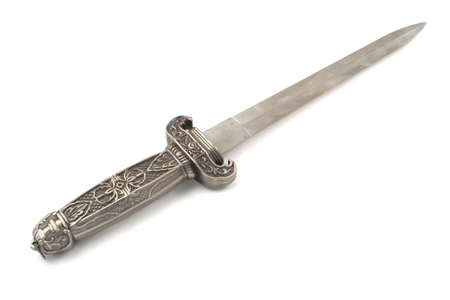 a decorative silver knife from the orientの写真素材