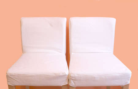 material covered birch wood bar stool chairの写真素材