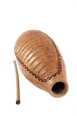 Latin hythm percussion instruments like a guiro  on a white backgroundの写真素材