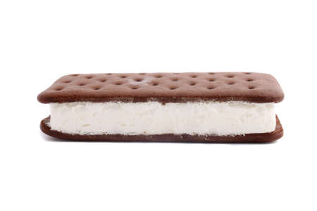 Vanilla and cookie ice cream sandwich barの写真素材
