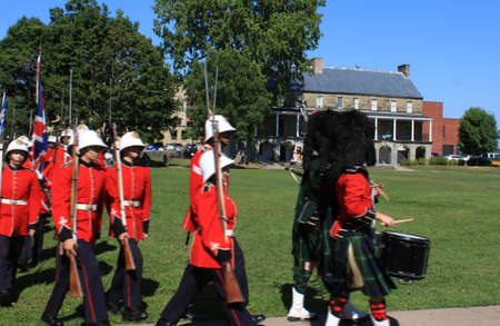 FREDERICTON, NB, CANADA - CIRCA AUGUST 2012 - The Changing of the Guard Ceremony at Officer's Square  where period guards re-enact a drill ceremony circa August 2012 のeditorial素材