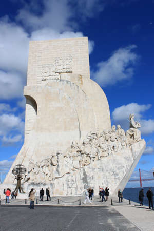 BELEM ,LISBON, APRIL12, 2013:One of the most popular tourist attraction, The Monument to the Discoveries in Belem, Lisbon, Portugal on april 12,2013のeditorial素材