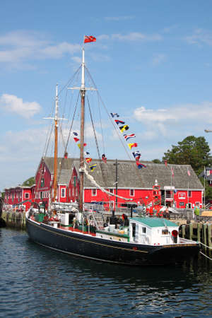 August 5. 2014, Lunenburg, Nova Scotia: View of the famous harborfront of Lunenburg, Nova Scotia のeditorial素材