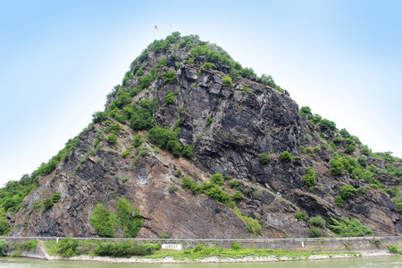 Loreley Rock along  the Rhine river  in Germany, Europe, famous in German folklore