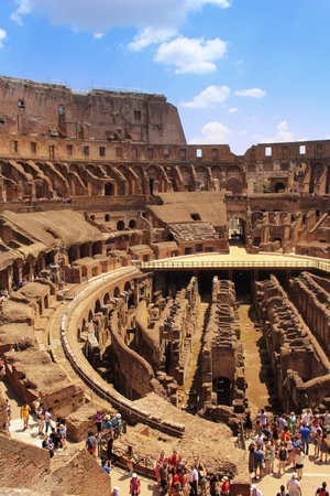 ROME,ITALY-JUNE 27, 2015: Rome's greatest amphitheater, The Colosseum where at one time it seated 55,000 people seated according to rank, in Italyのeditorial素材
