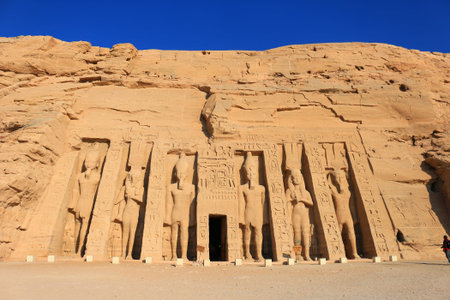 Temple of Hathour built by  Ramses II dedicated to his wife, Nerfertari, Abu Simbel in Egypt