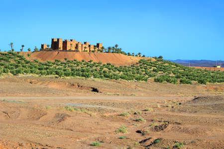 Kasbahs along The Road of a Thousand Kasbashs in Moroccoの写真素材