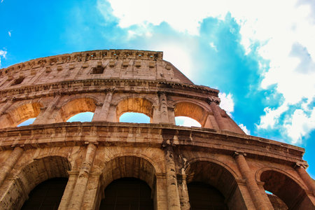 The Rome Colosseum or Coliseum also known as the Flavian Aphitheatre in the city centre of Rome,...