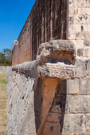 Principal ball court at Chichen Itza, in Yucatan province in Mexicoの写真素材
