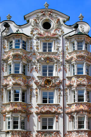Innsbruck, Austria - June 6 2016: Beautiful Baroque architecture on in Innsbruck Austria in the middle of the Old Townのeditorial素材