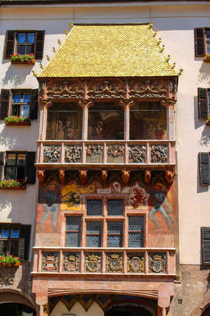 Innsbruck, Austria - June 6 2016: The Goldenes Dachl or Golden Roof, a landmark in Innsbruck Austria in the middle of the Old Townのeditorial素材