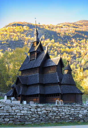Heddal stave church, Notodden, Norway, Scandinavia, the largest stave church in Norwayの写真素材