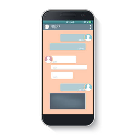 Messenger window. Blank template.Chating and messaging concept. Vector.のイラスト素材
