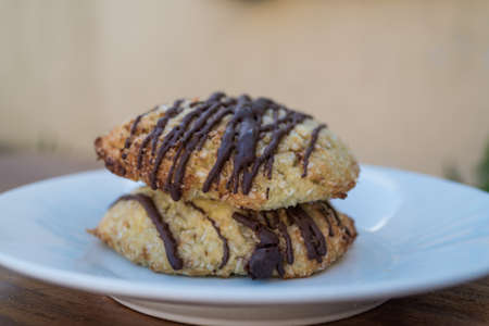 keto coconut cookie towerの写真素材