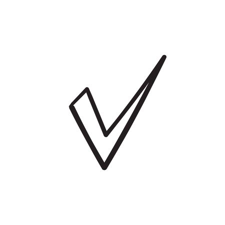 Check mark vector icon hand drawn doodle concceptのイラスト素材
