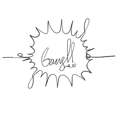 doodle burst with black stroke handdrawn circle radial style vectorのイラスト素材