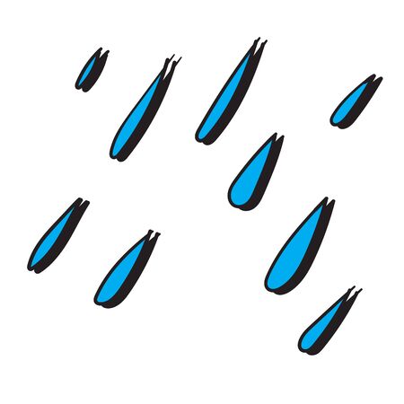 doodle water drop illustration with handmade styleのイラスト素材