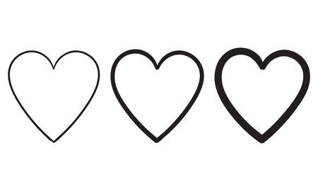 doodle heart vector illustration collectionのイラスト素材