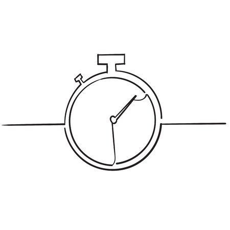 handdrawn Stopwatch icon design template doodle vectorのイラスト素材