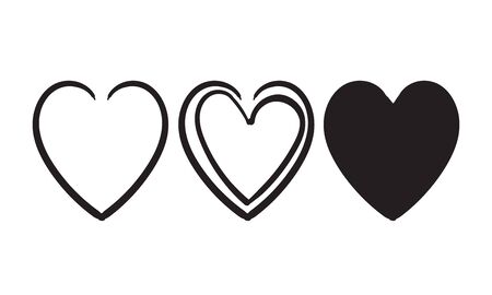doodle heart vector illustration collectionのイラスト素材