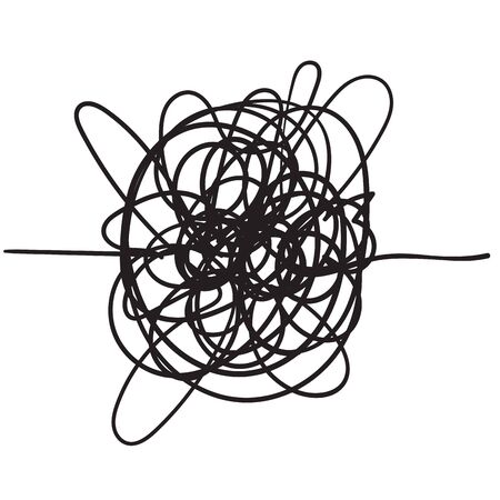 Chaos. Abstract tangled texture. Random chaotic lines.with handdrawn doodle styleのイラスト素材