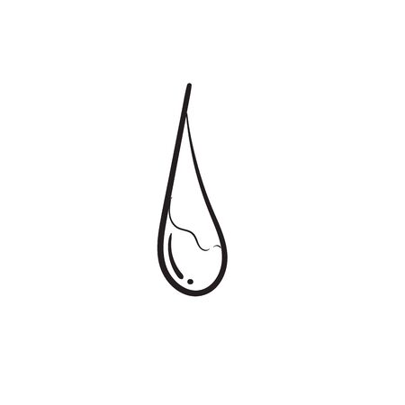 handdrawn Water drop icon design template doodle vectorのイラスト素材