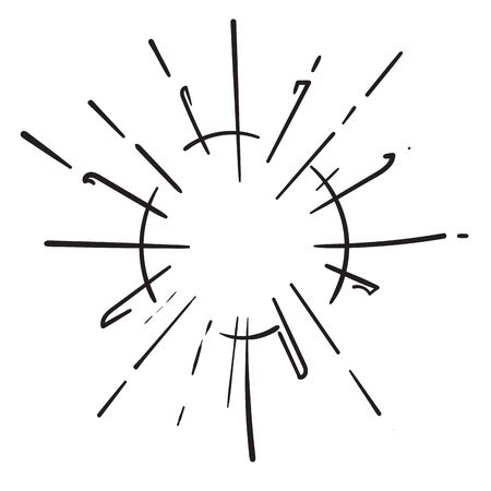 sparkling doodle illustration vector cartoon styleのイラスト素材