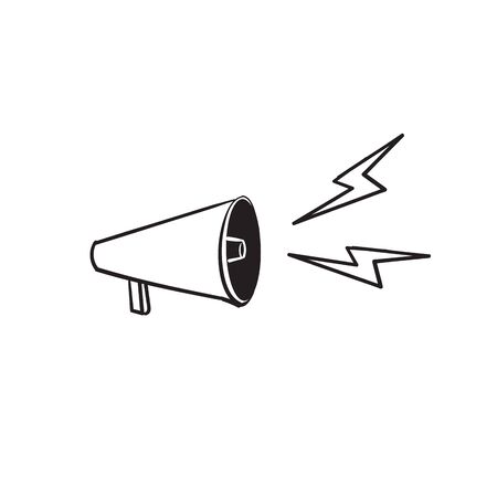 doodle megaphone speaker icon illustration with handdrawn style vectorのイラスト素材