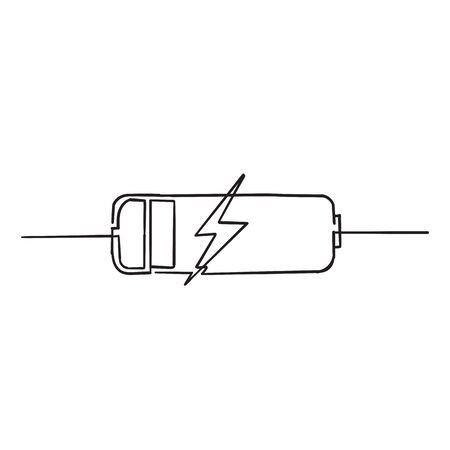 battery charger icon with handdrawn doodle styleのイラスト素材