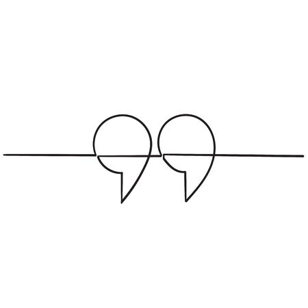 quotation mark illustration handdrawn styleのイラスト素材