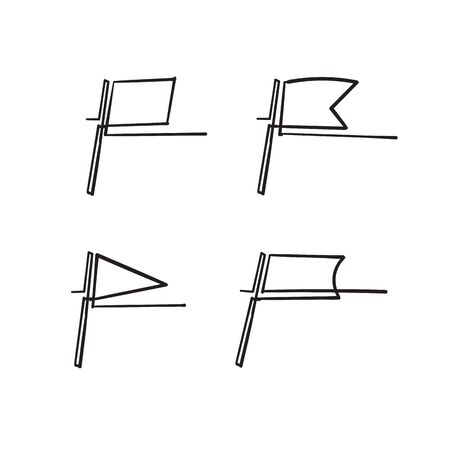 doodle flag icon illustration vector handdrawn styleのイラスト素材