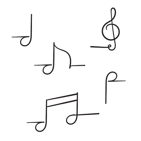 music note doodle handdrawn cartoonのイラスト素材