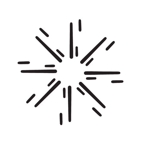 doodle design element, starburst doodle ,sparkling doodle,firework doodle.cartoon style vectorのイラスト素材
