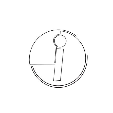 Info sign, information icon vector illustration with simple continuous line drawing styleのイラスト素材