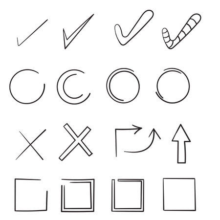 Vector of doodle Hand drawn check signs. - ID:1-137545398 - Royalty ...