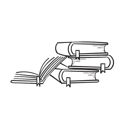 doodle book icon illustration with hand drawn style vector isolatedのイラスト素材