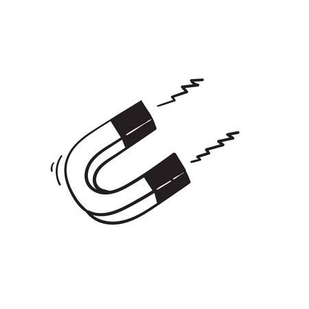 doodle hand drawn magnet illustration iconのイラスト素材