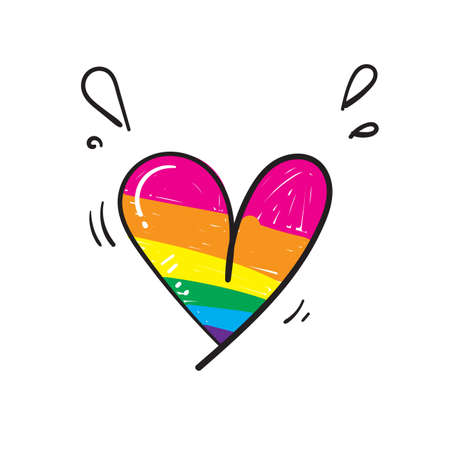 hand drawn doodle pride illustration symbol for lgbt, gay and lesbian vectorのイラスト素材