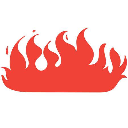 hand drawn flame icon illustration doodle vectorのイラスト素材