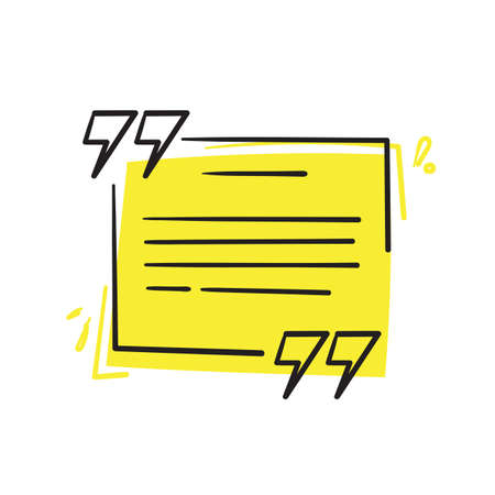 hand drawing quote boxes illustration icon isolated backgroundのイラスト素材