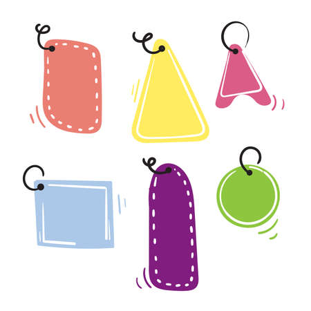 hand drawn price tag label illustration icon vector doodleのイラスト素材